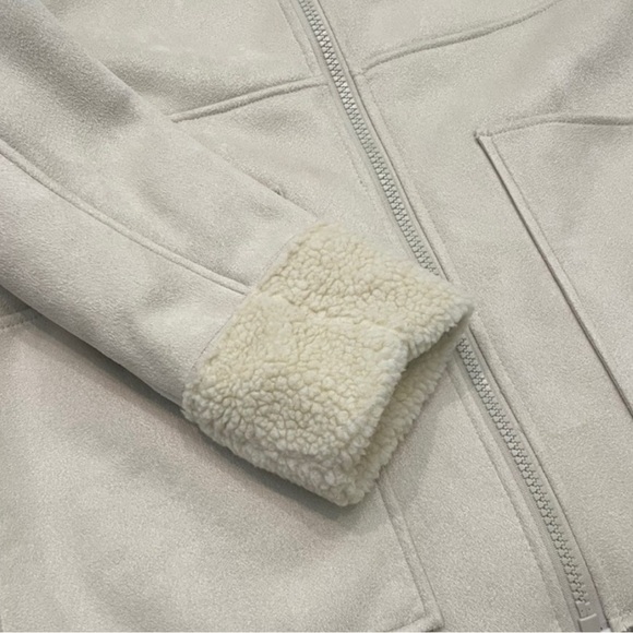 Mother Timber Cuffed Faux Suede/Sherpa Jacket in color:Somewhere Out There Sz L - Picture 13 of 14